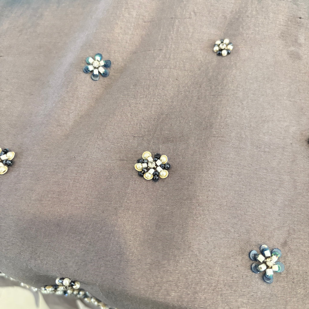 Momina Teli Blue & Grey Ombre Embellished & Appliqué Outfit (2 PC) | Pre Loved |