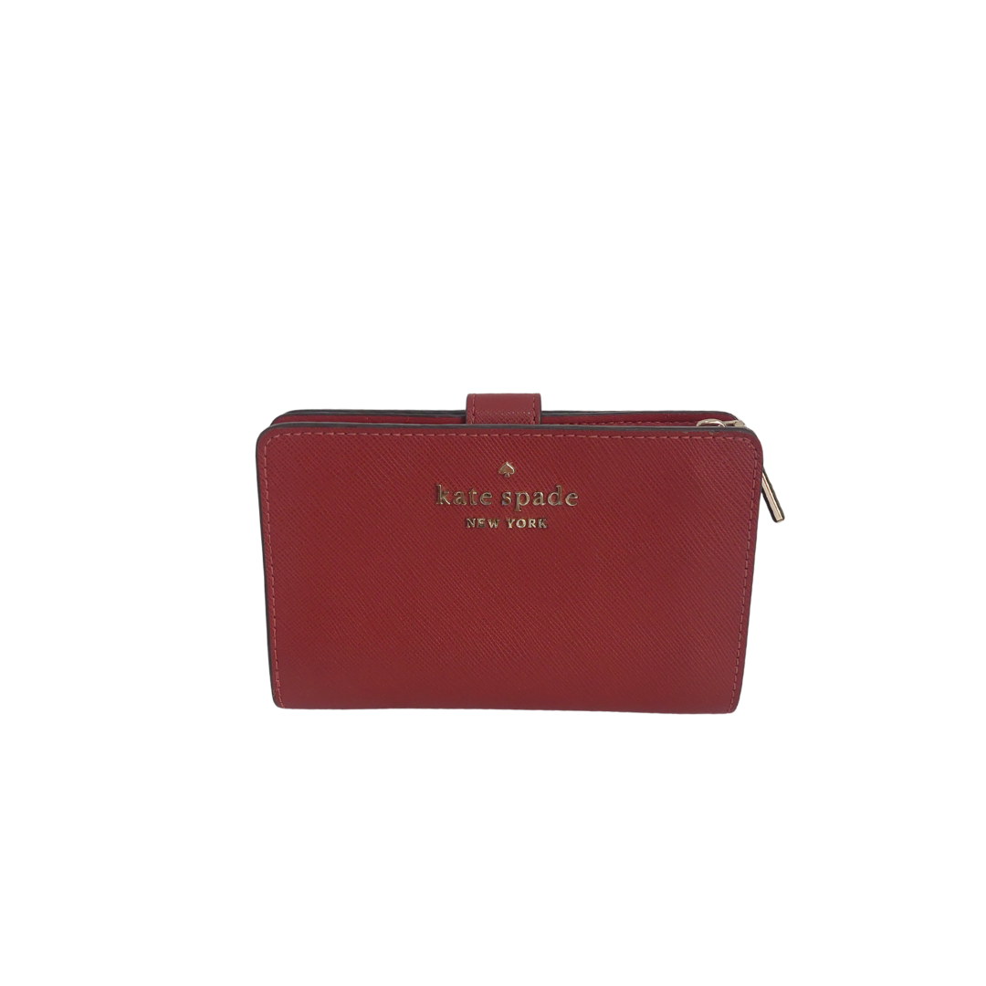 Kate Spade Red Staci Medium Compact Bifold Wallet | Pre Loved |