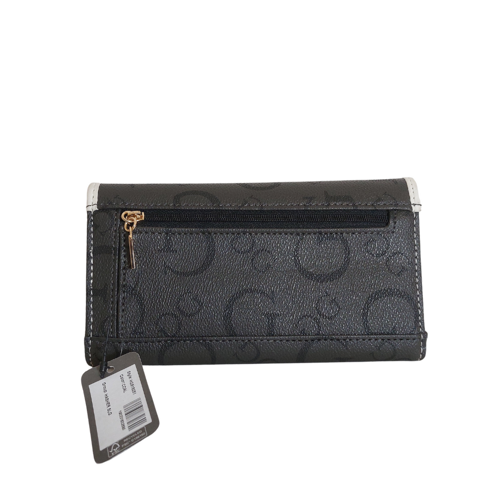 Guess 'Hasher' Dark Grey Envelope Wallet | Brand New |