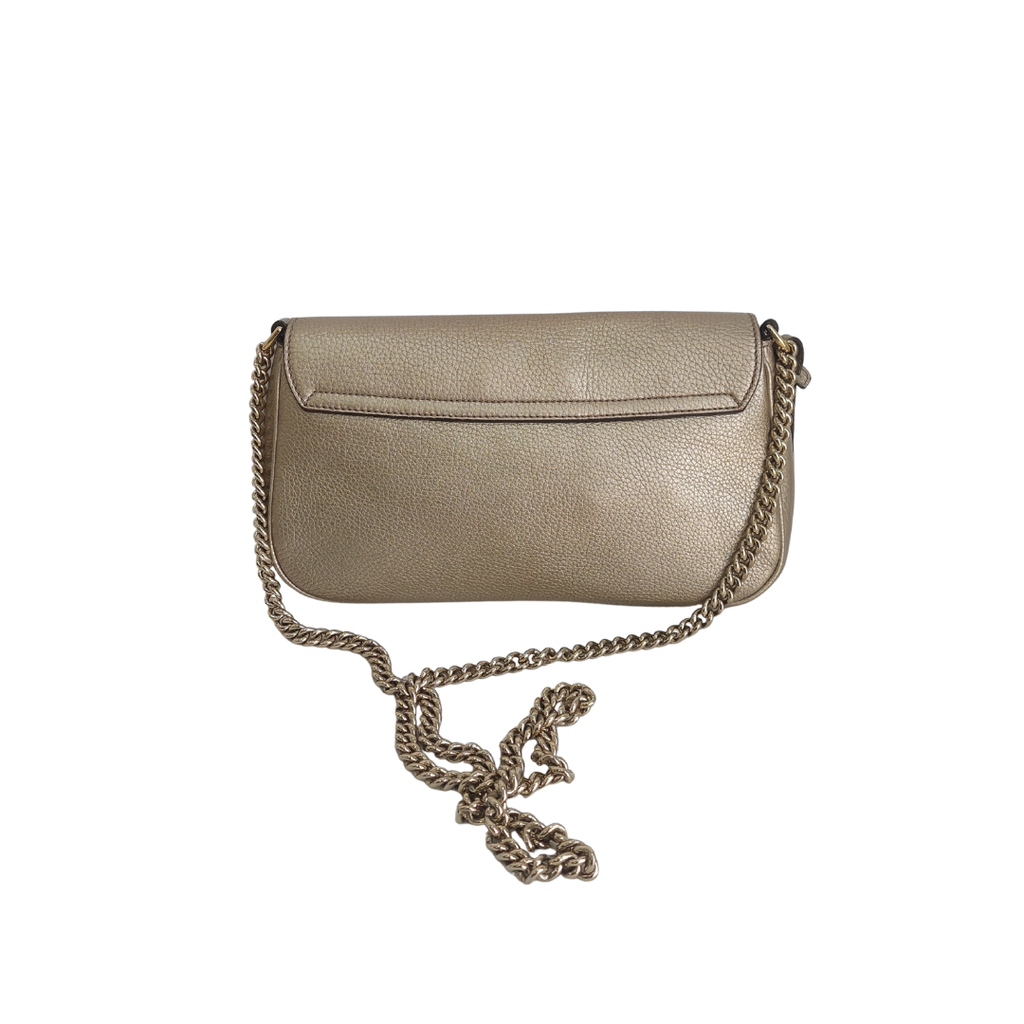 Gucci Gold Pebbled Leather Soho Chain Flap Bag | Pre Loved |