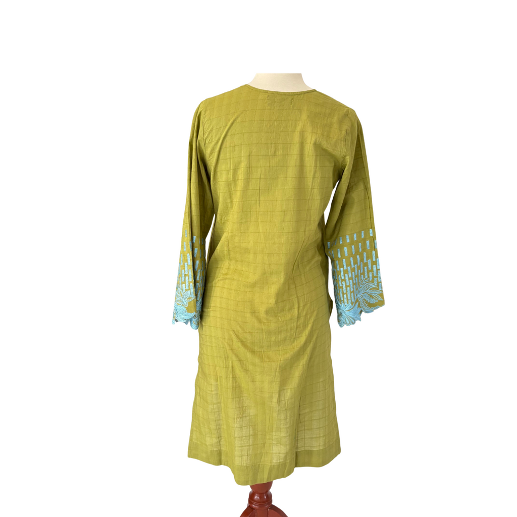 Sana Safinaz Green & Blue Embroidered Kurta | Brand New |
