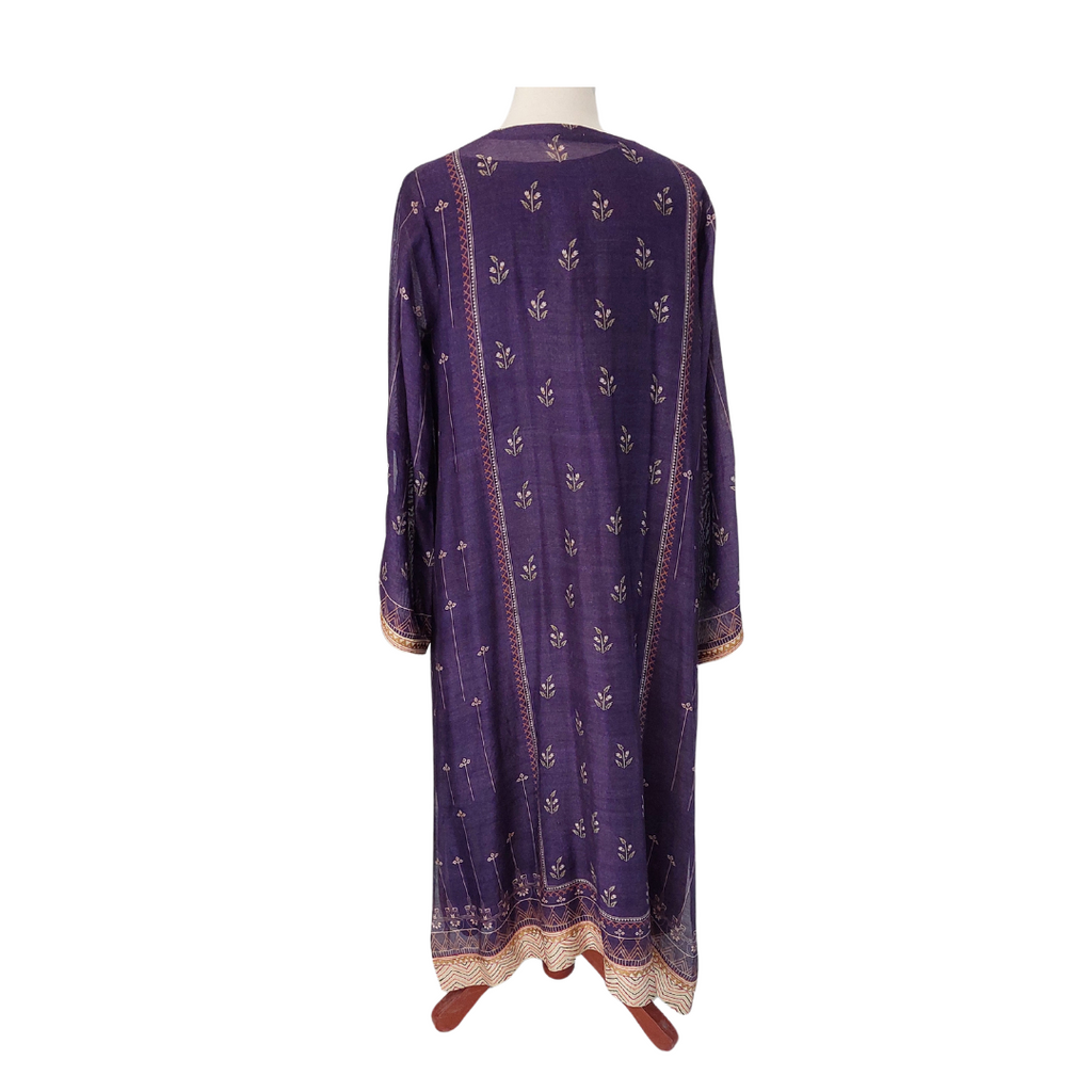 Sania Maskatiya Purple Embroidered Kurta | Gently Used |