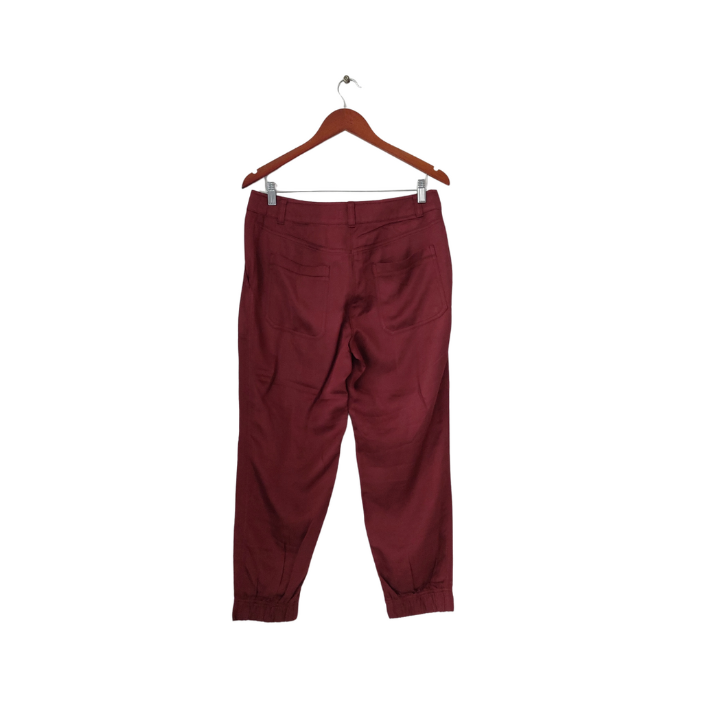 Loft Maroon Satin Jogger Pants | Brand New |