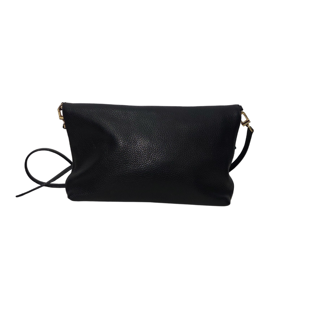 Tory Burch Black Leather Taylor Convertible Foldover Crossbody Bag | Gently Used |