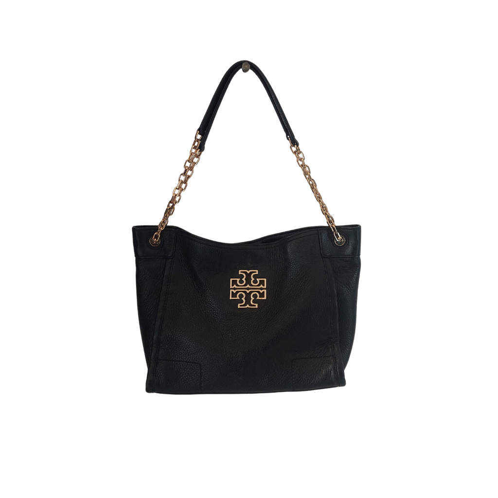 Tory Burch Black Leather Britten Shoulder Bag | Pre Loved |