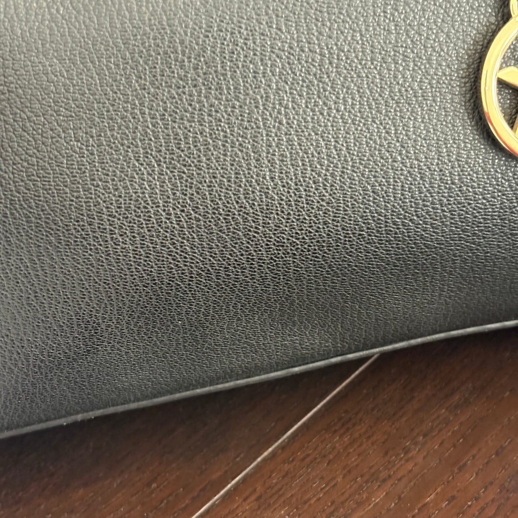 Michael Kors Black Avril Large Pebbled Leather Top-Zip Satchel Bag | Pre Loved |