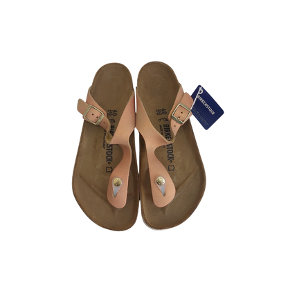 Birkenstock Washed Metallic Sea Copper Leather Gizeh | Brand New |