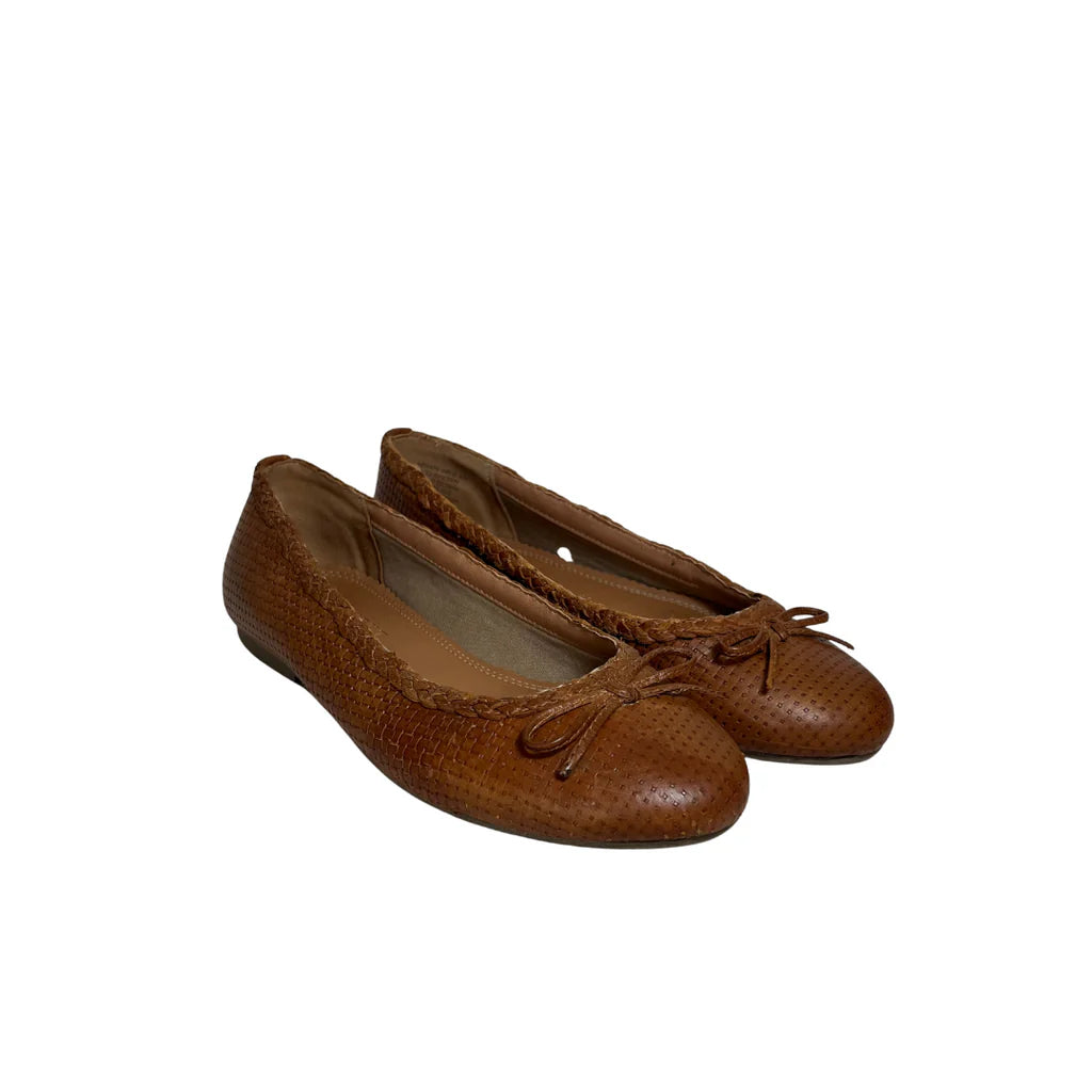 NEXT Tan Leatherette Forever Comfort Ballet Flats | Pre Loved |