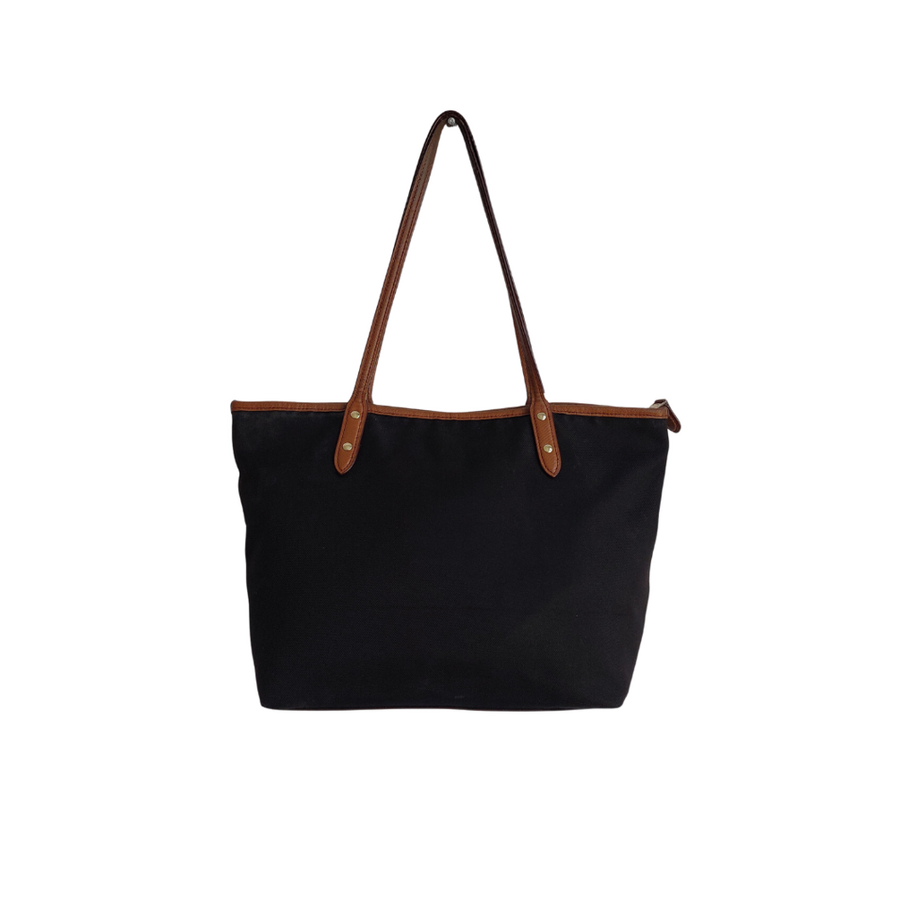 Coach Black Canvas With Tan Leather Trim Sawyer Shoulder Bag | Pre Loved |