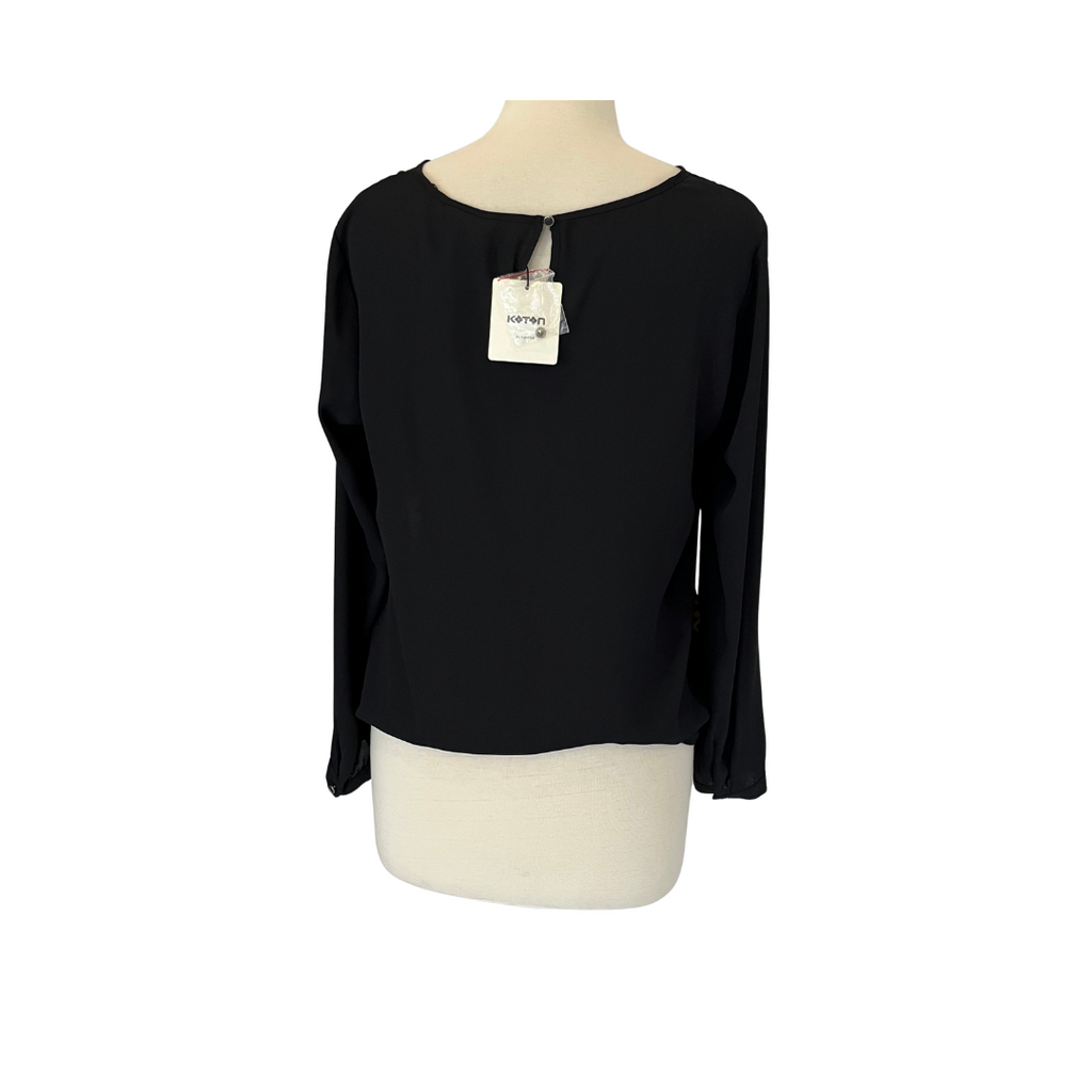KOTON Black & Cheetah Print Top | Brand New |