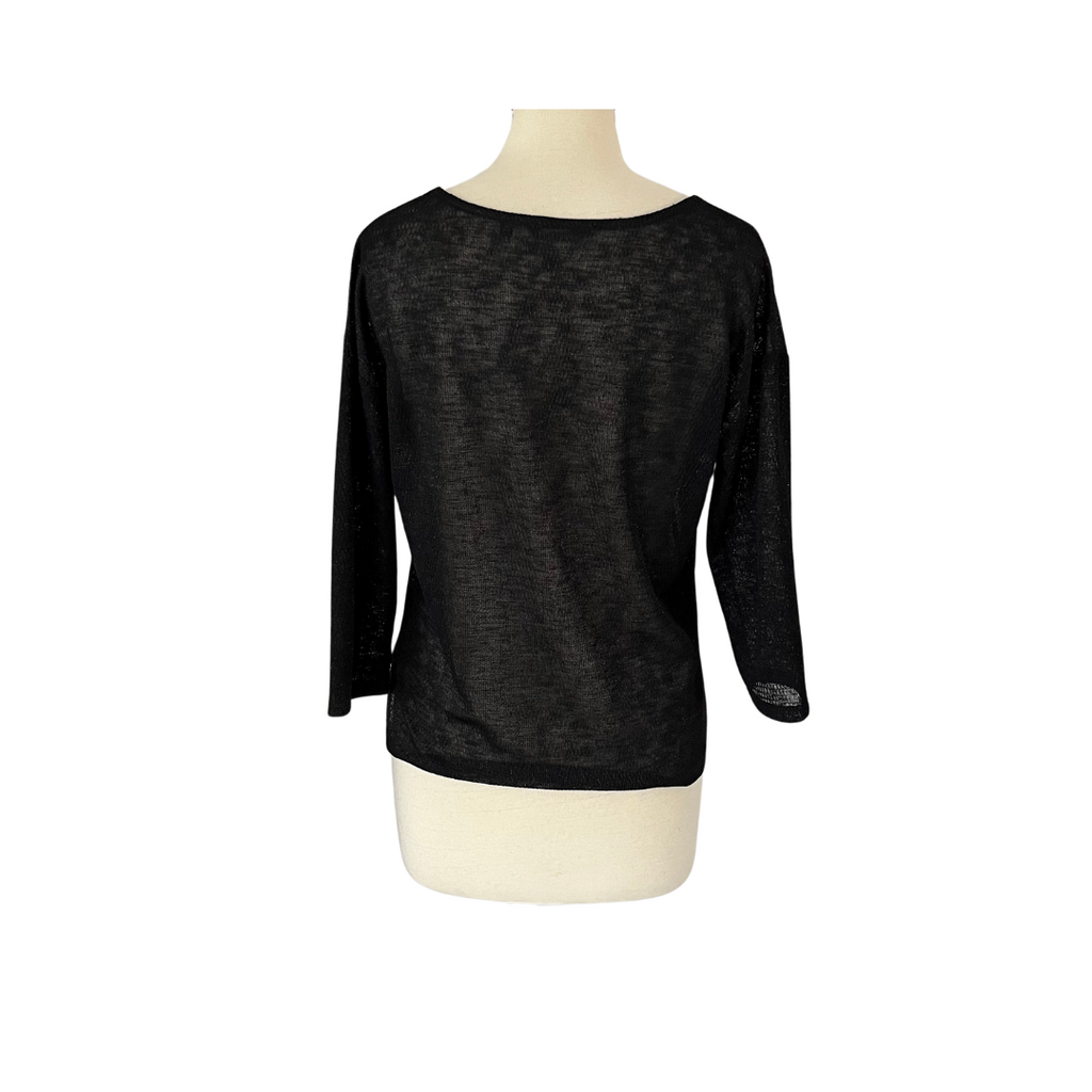 NEXT Semi-sheer Metallic V-neck Top | Gently Used |