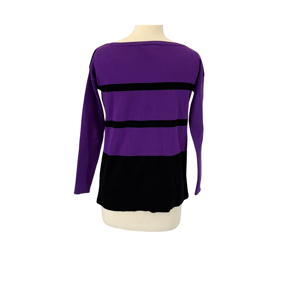Ralph Lauren Purple & Black Striped Sweater | Pre Loved |