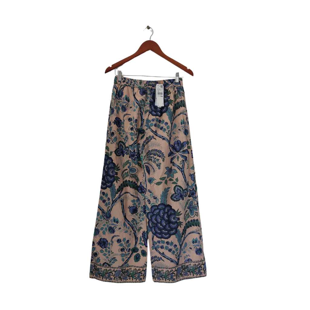 Splash Beige Floral Printed Wide Leg Pants | Brand New |