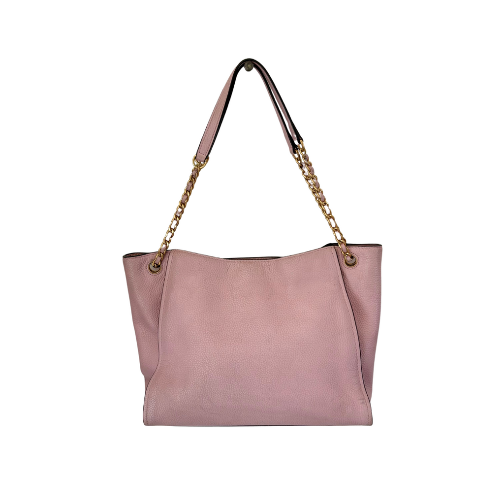 Tory Burch Light Pink Britten Pebbled Leather Crossbody Mini Tote Bag | Pre Loved |