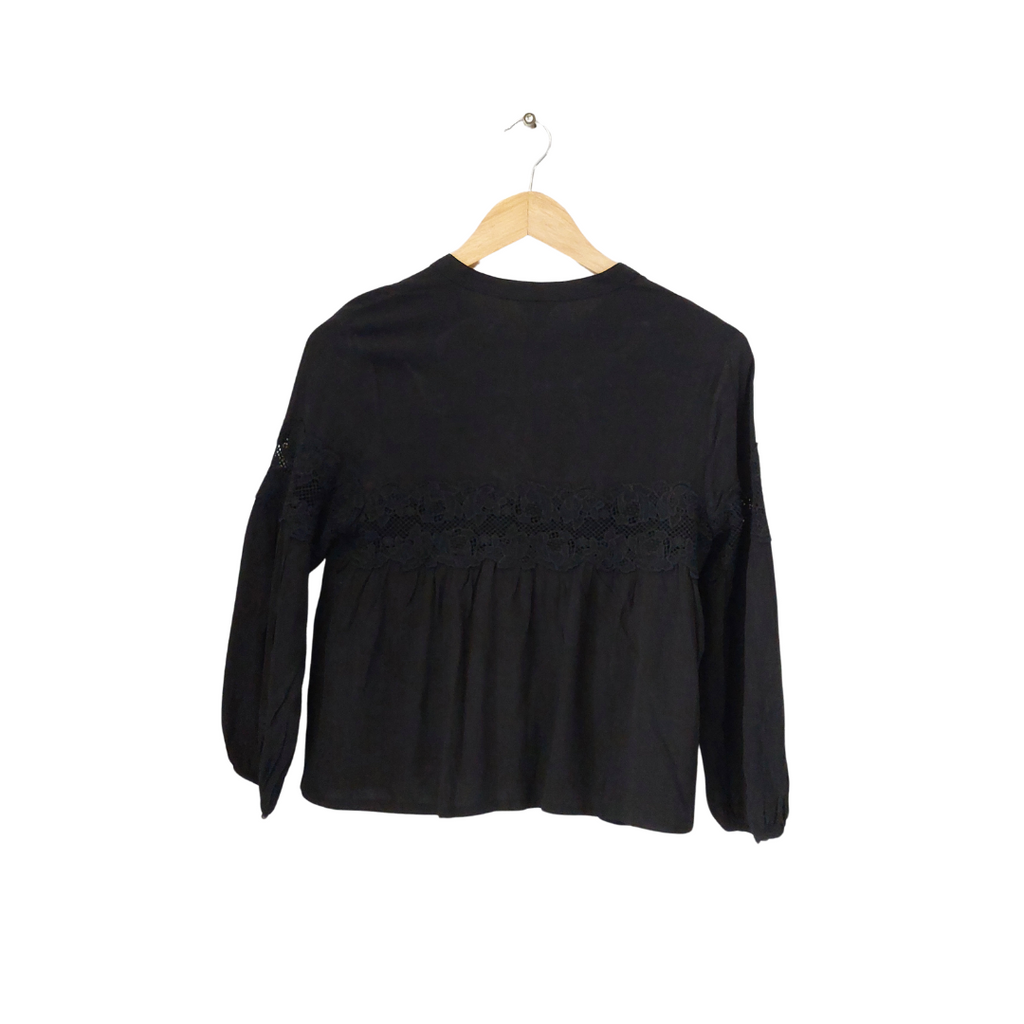 Forever21 Black Lace Trim Short Top | Pre Loved |