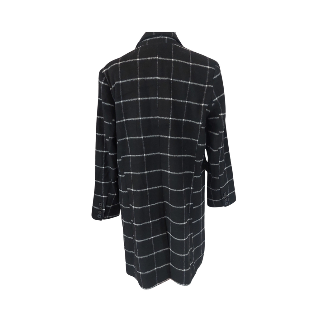 Primark Black & White Checked Single Button Coat | Pre Loved |