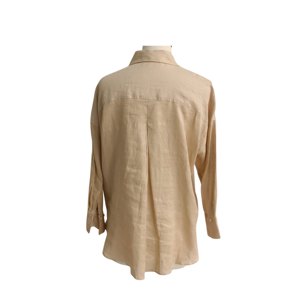 Zara Beige Button Down Shirt | Gently Used |