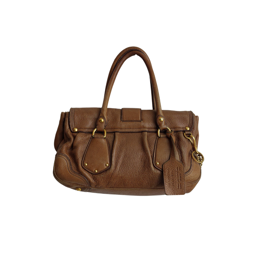 Prada Brown Cervo Leather Dragon Satchel Bag | Pre Loved |