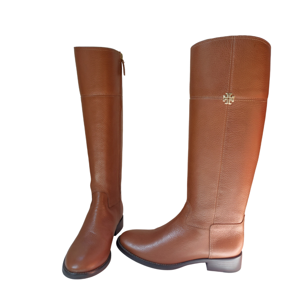 Tory Burch Rustic Brown Leather Jolie Riding Boots | Brand New |