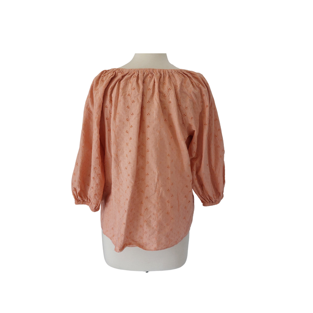 Mango Light Pink Embroidered Top | Gently Used |