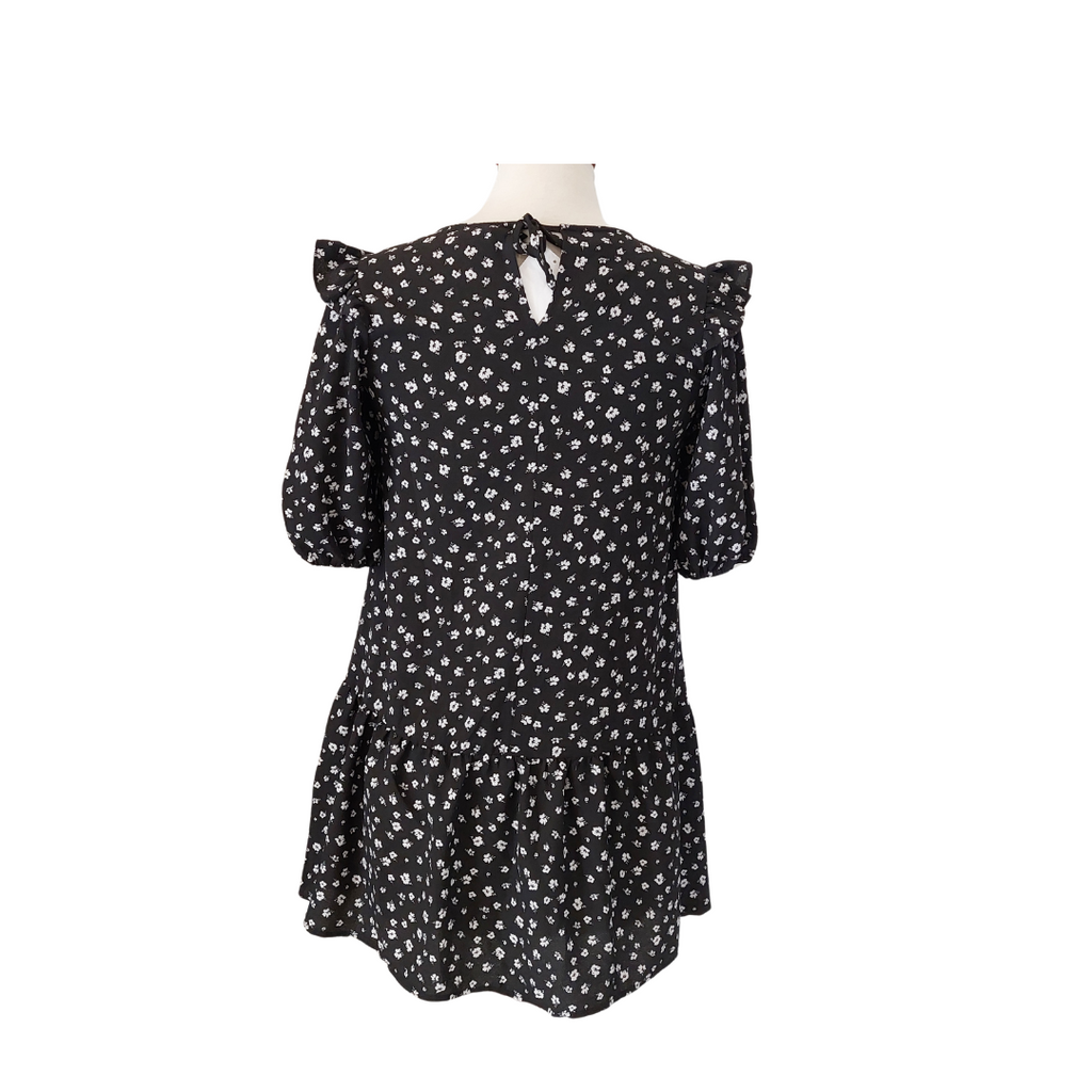 Divided By H&M Black Floral Printed Short Dress | Brand New |
