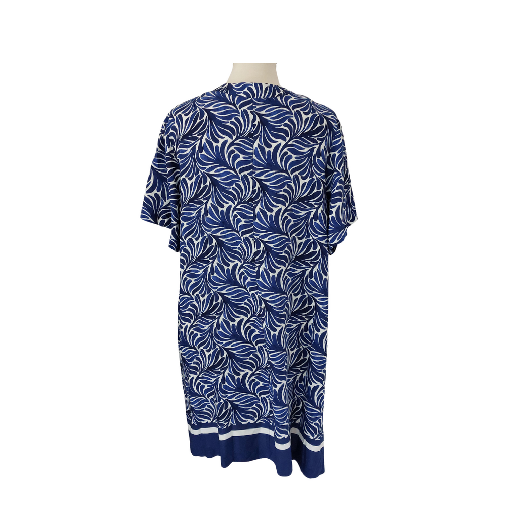 H&M Blue & White Printed 100% Viscose Tunic | Brand New |
