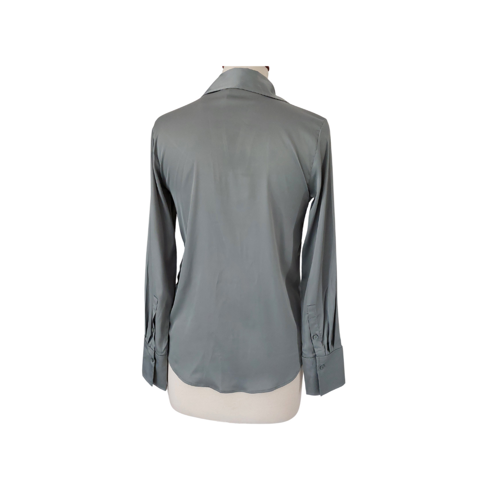 H&M Grey Collared Satin Shirt | Brand New |