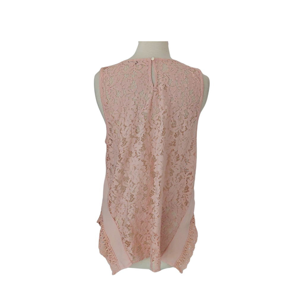Loft Light Pink Lace Sleeveless Top | Gently Used