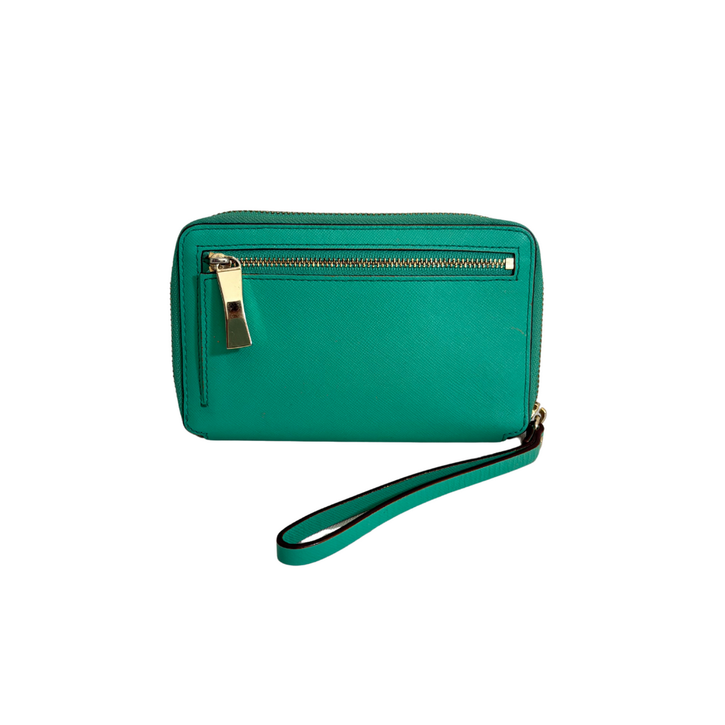 Kate Spade Green Cobble Hill Lacey Zip Around Wallet | Pre Loved |