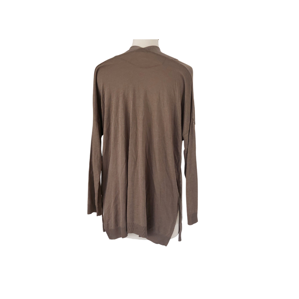 Massimo Dutti Olive Front-open Knit Soft Cover-up | Gently Used |