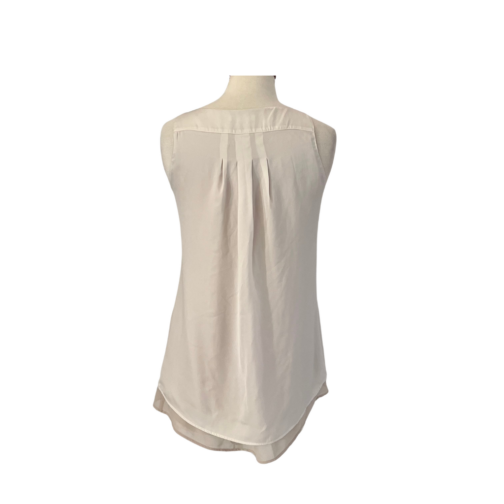 Promod Beige Satin Sequins Sleeveless Top | Pre Loved |