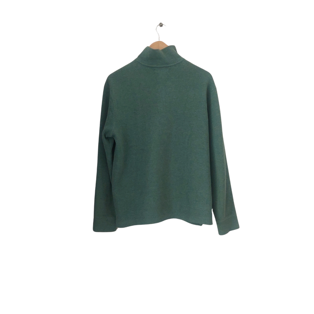 Polo By Ralph Lauren Men's Green Knit Zip Sweater | Pre Loved |