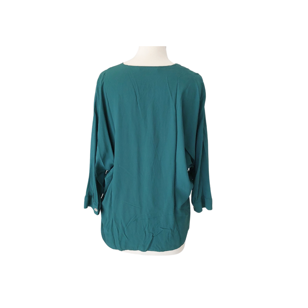 ZARA Green V-neck Top | Gently Used |