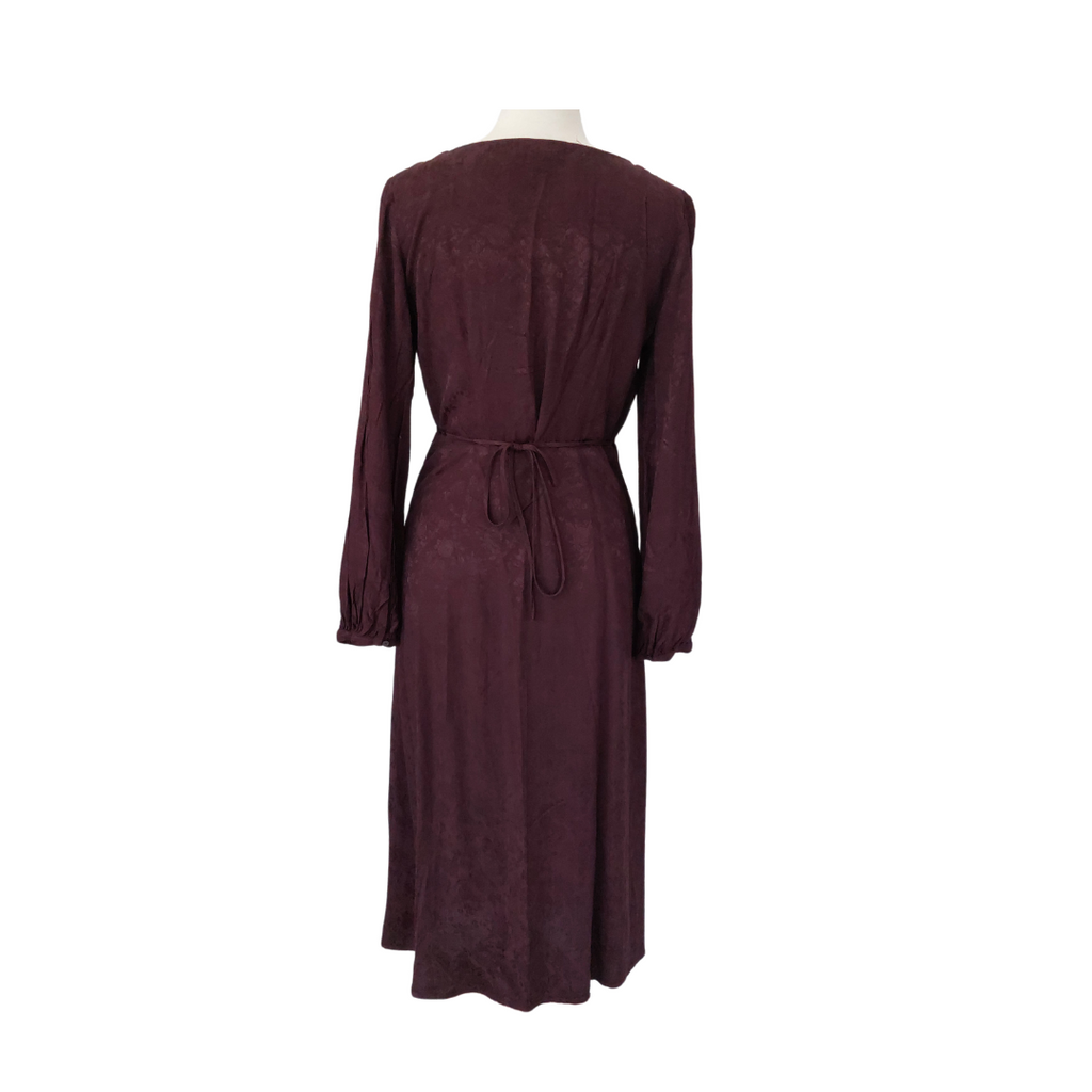 H&M Plum Satin Textured Wrap Dress | Pre Loved |