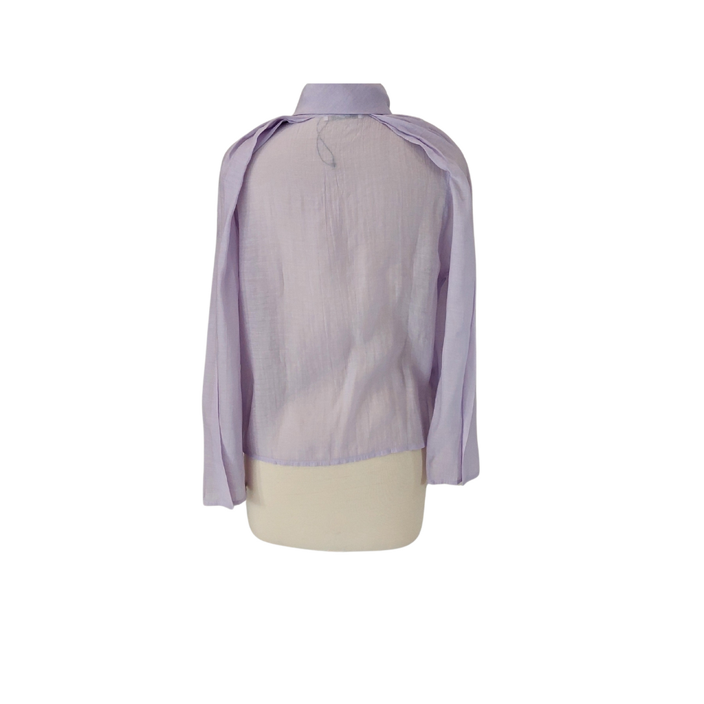 Mango Lilac Semi Sheer Neck Tie Top | Like New |
