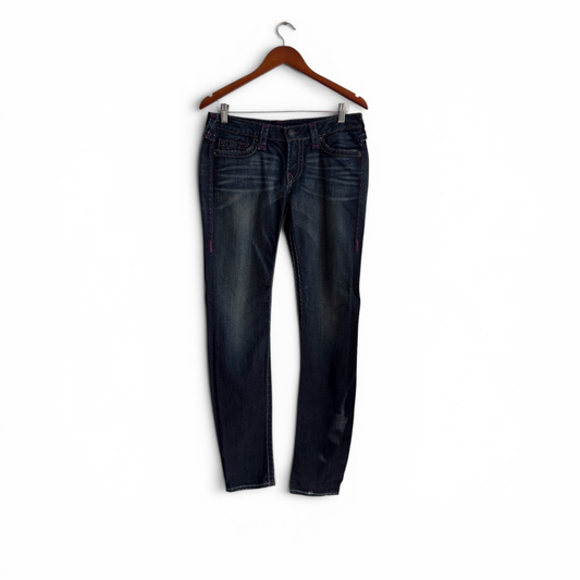 True Religion Dark Blue Faded Straight Leg Jeans | Gently Used |