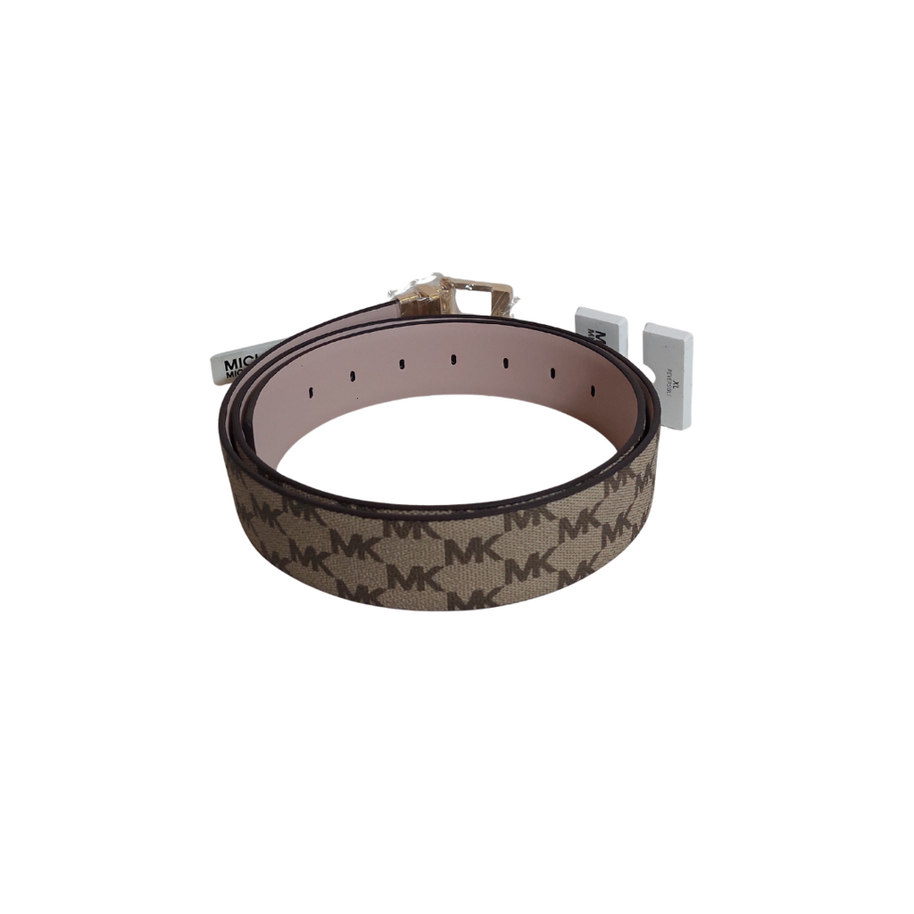 Michael Kors 556180C Women's Reversible Leather Nude Pink Logo Belt | Brand New |