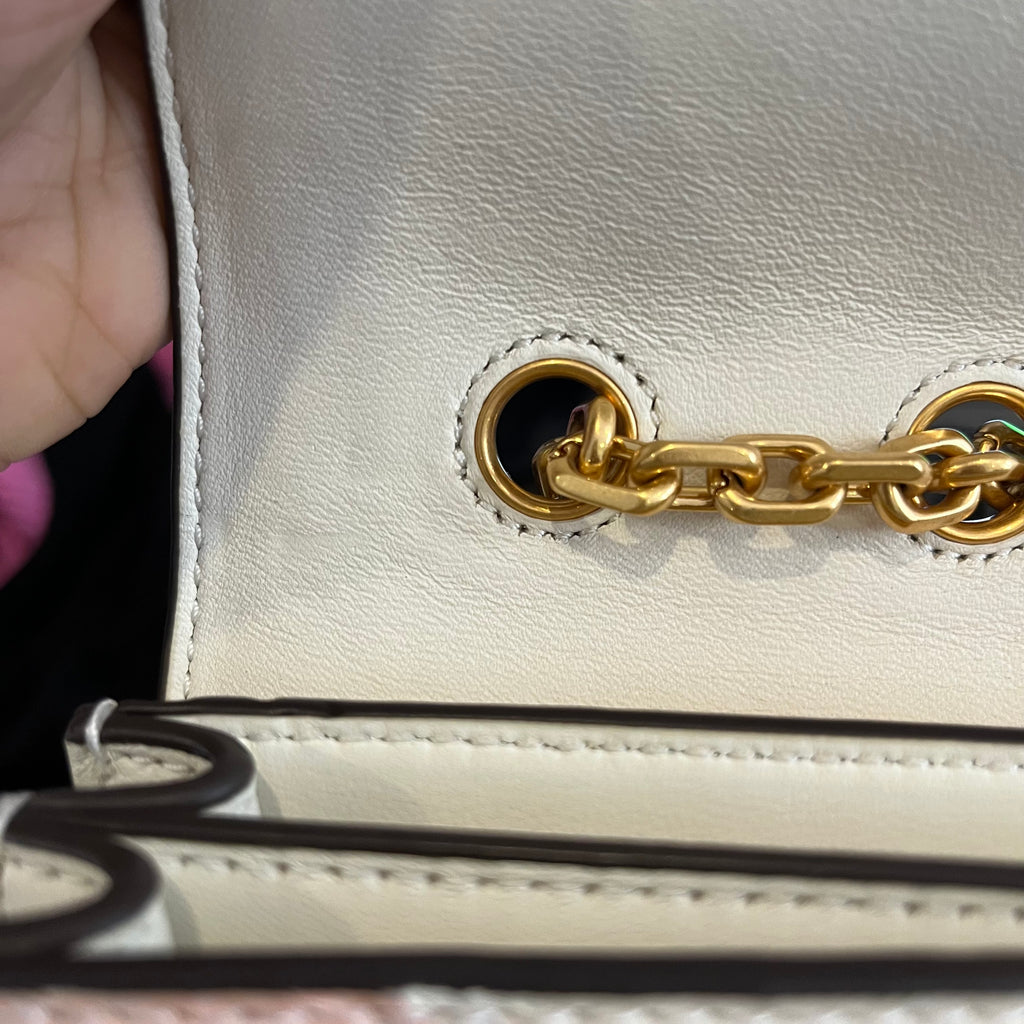 Tory Burch Gemini Link Snakeskin Medium Shoulder Bag | Gently Used |