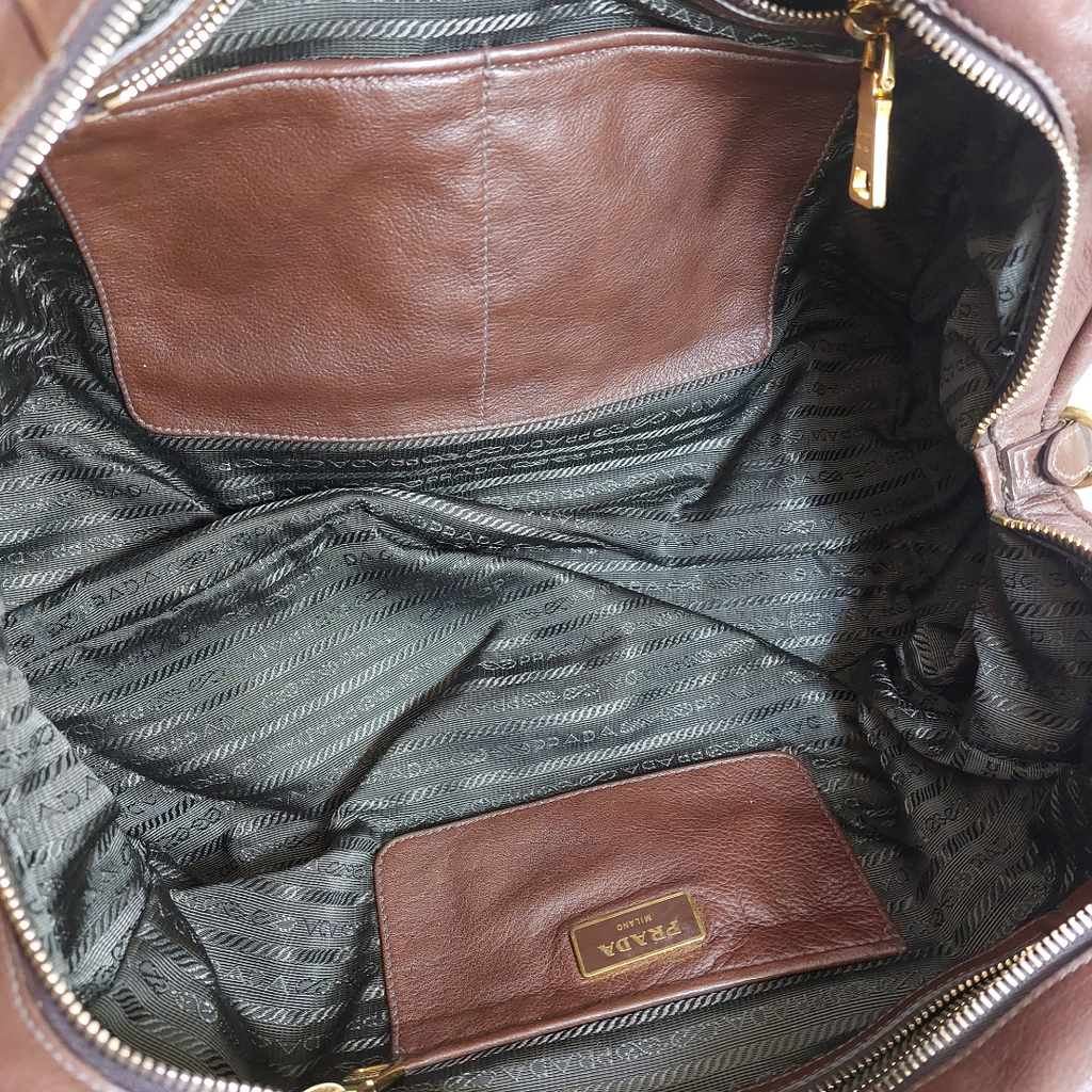 Prada Tan Leather & Plastic Chain Shoulder Bag | Gently Used |