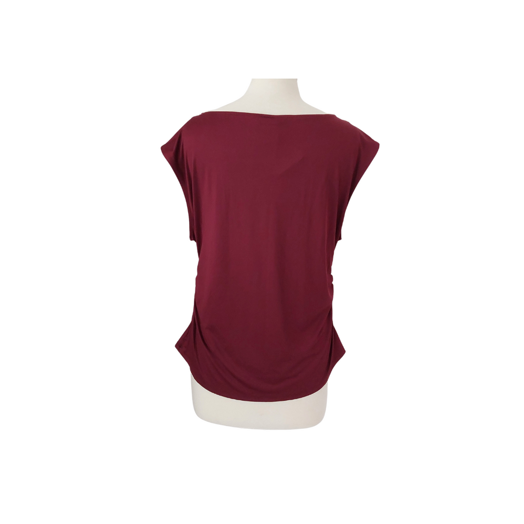 H&M Maroon Sleeveless Ruche Detail Top | Brand New |
