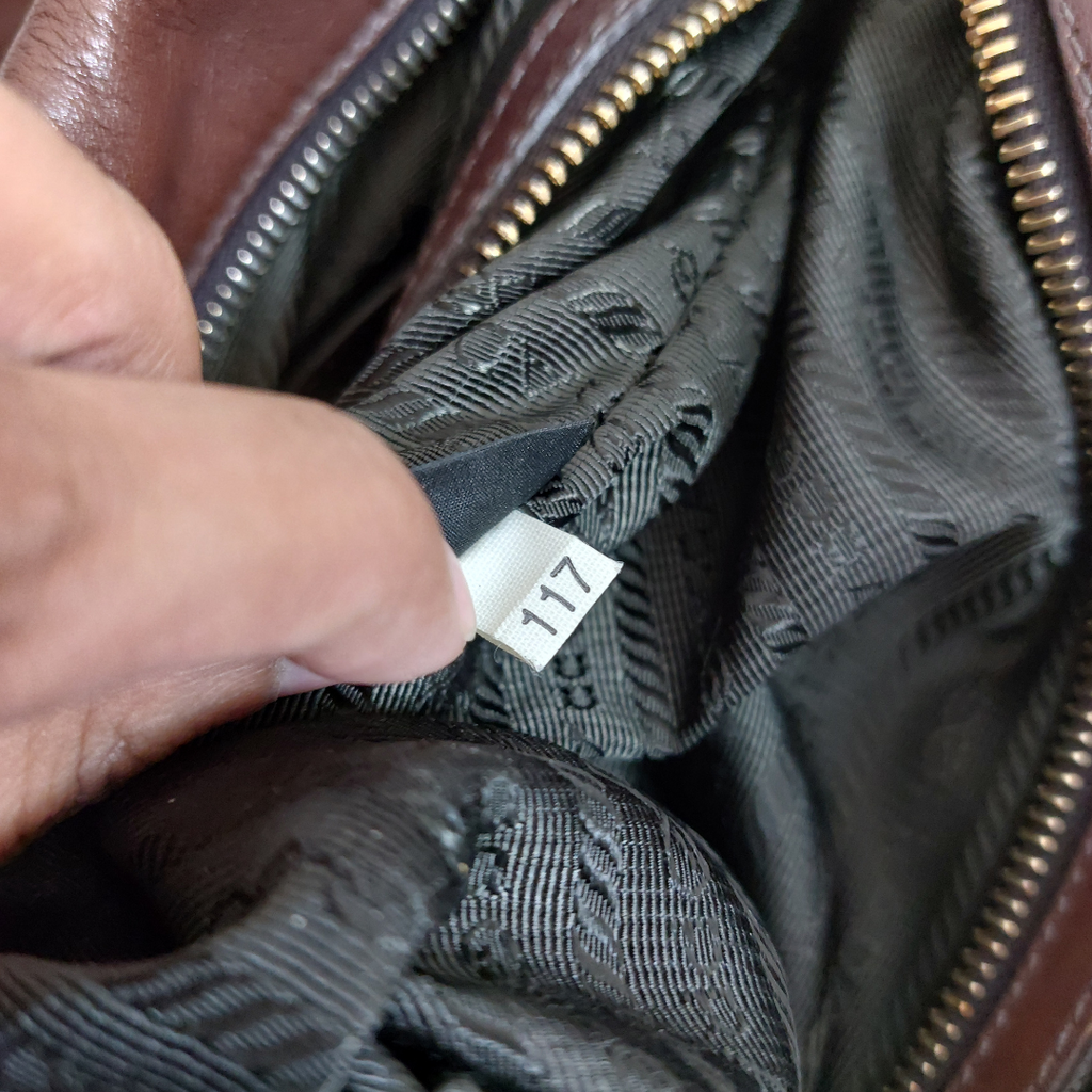 Prada Tan Leather & Plastic Chain Shoulder Bag | Gently Used |