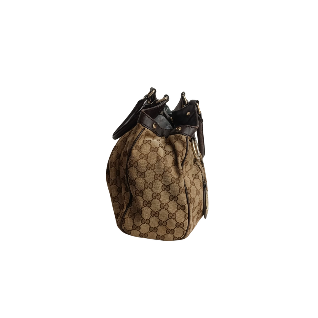 Gucci Beige/Brown GG Canvas Medium Sukey Tote Bag | Pre Loved |