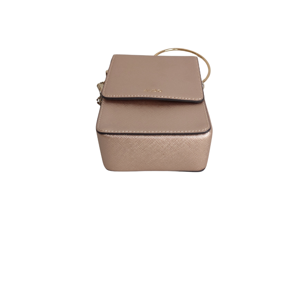 Aldo Rose Gold Metallic Zacchini Tassel Details Crossbody Bag | Pre Loved |