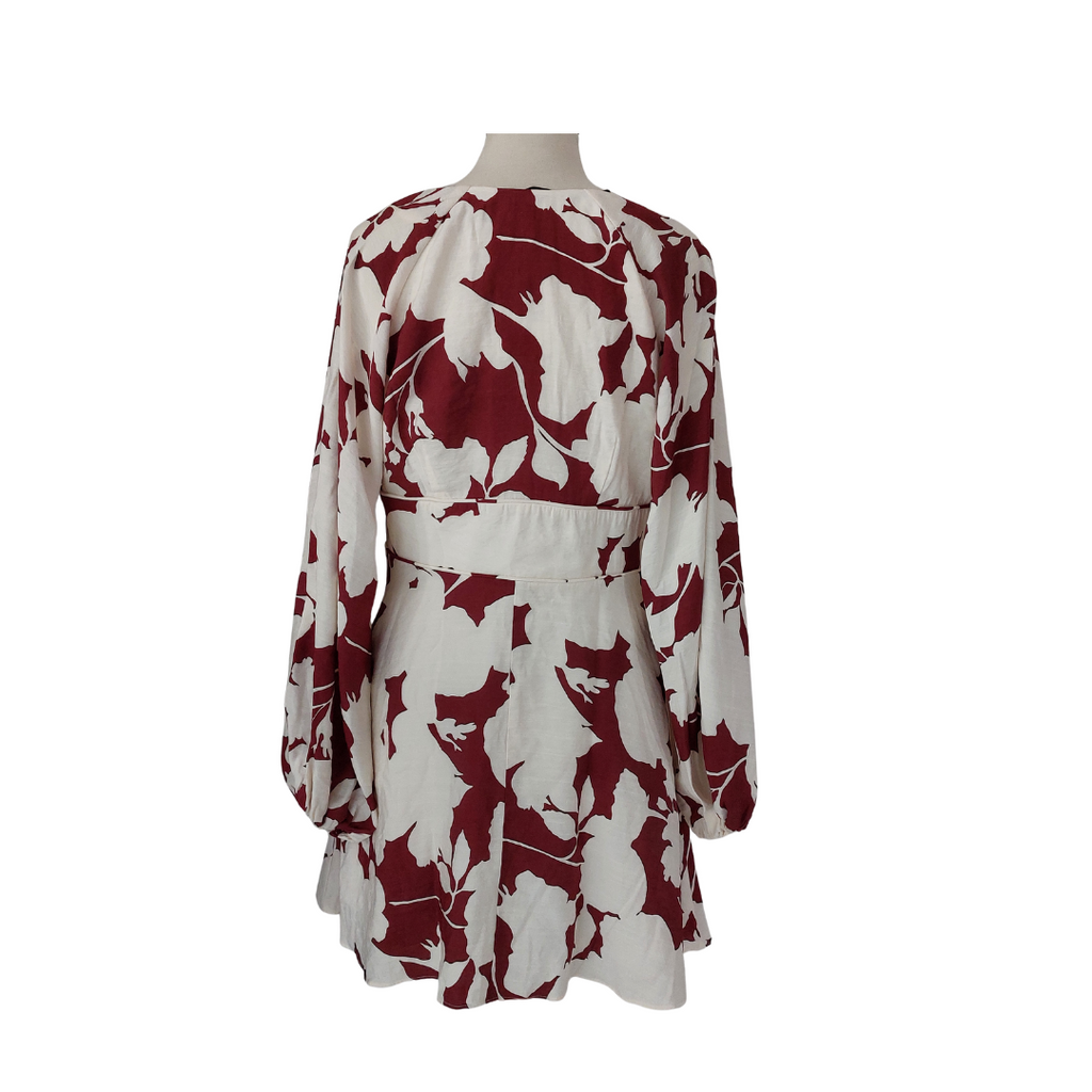 H&M White & Brown Printed Short Dress | Brand New |