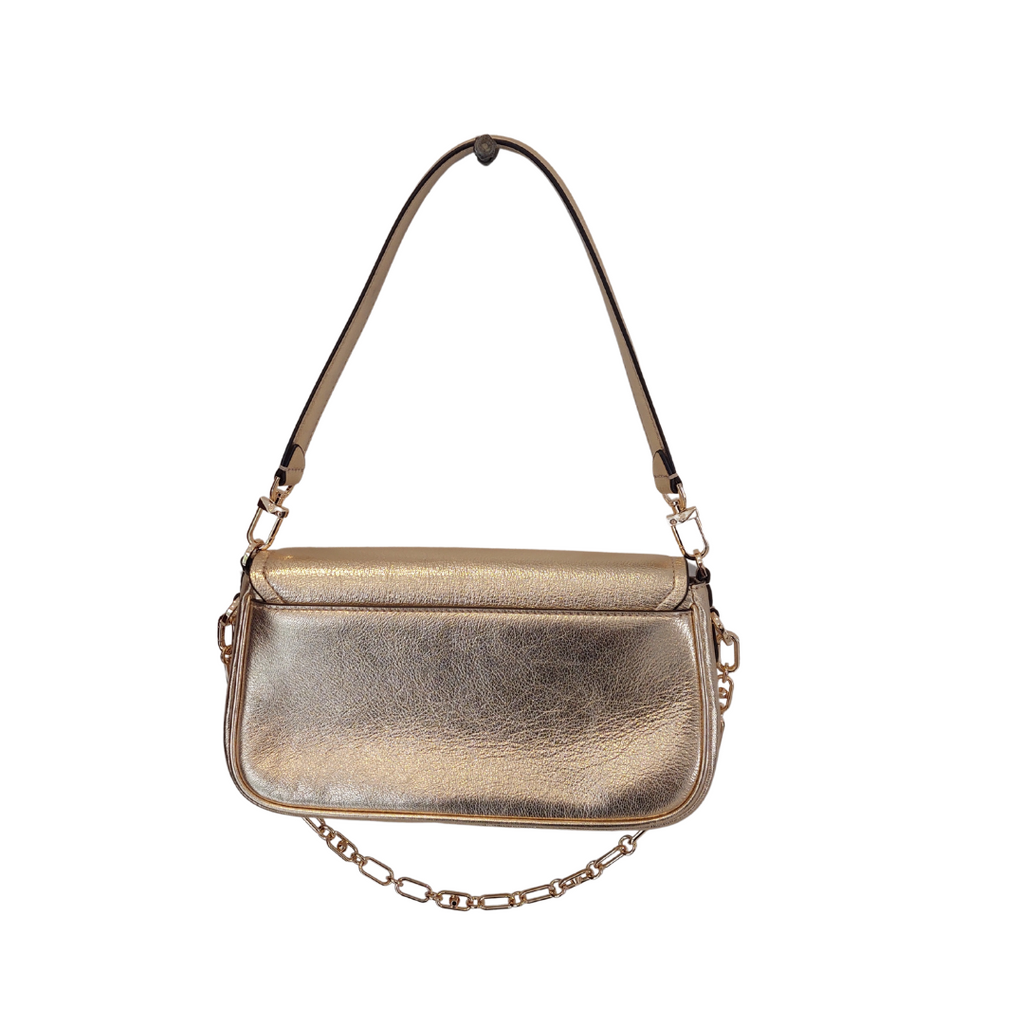 Michael Kors Pale Gold Leather 'Parker' Shoulder Bag | Like New |