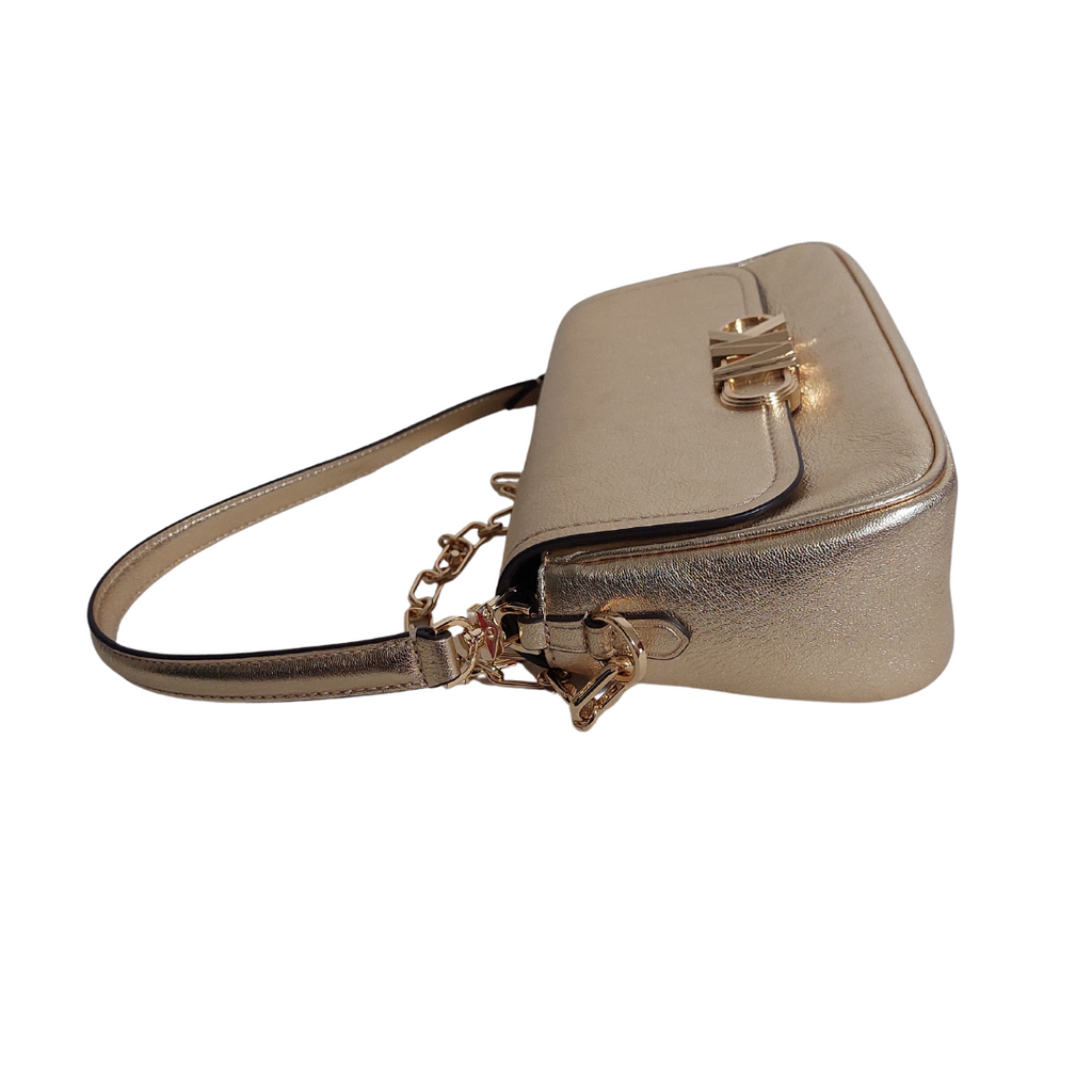 Michael Kors Pale Gold Leather 'Parker' Shoulder Bag | Like New |