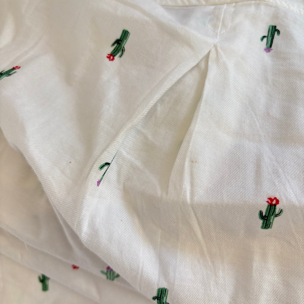 Old Navy Cactus Print White Button-down Collared Shirt | Pre Loved |