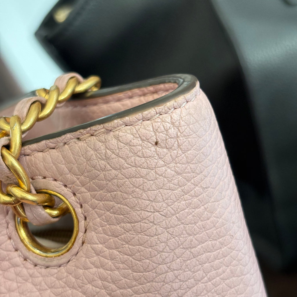 Tory Burch Light Pink Britten Pebbled Leather Crossbody Mini Tote Bag | Pre Loved |