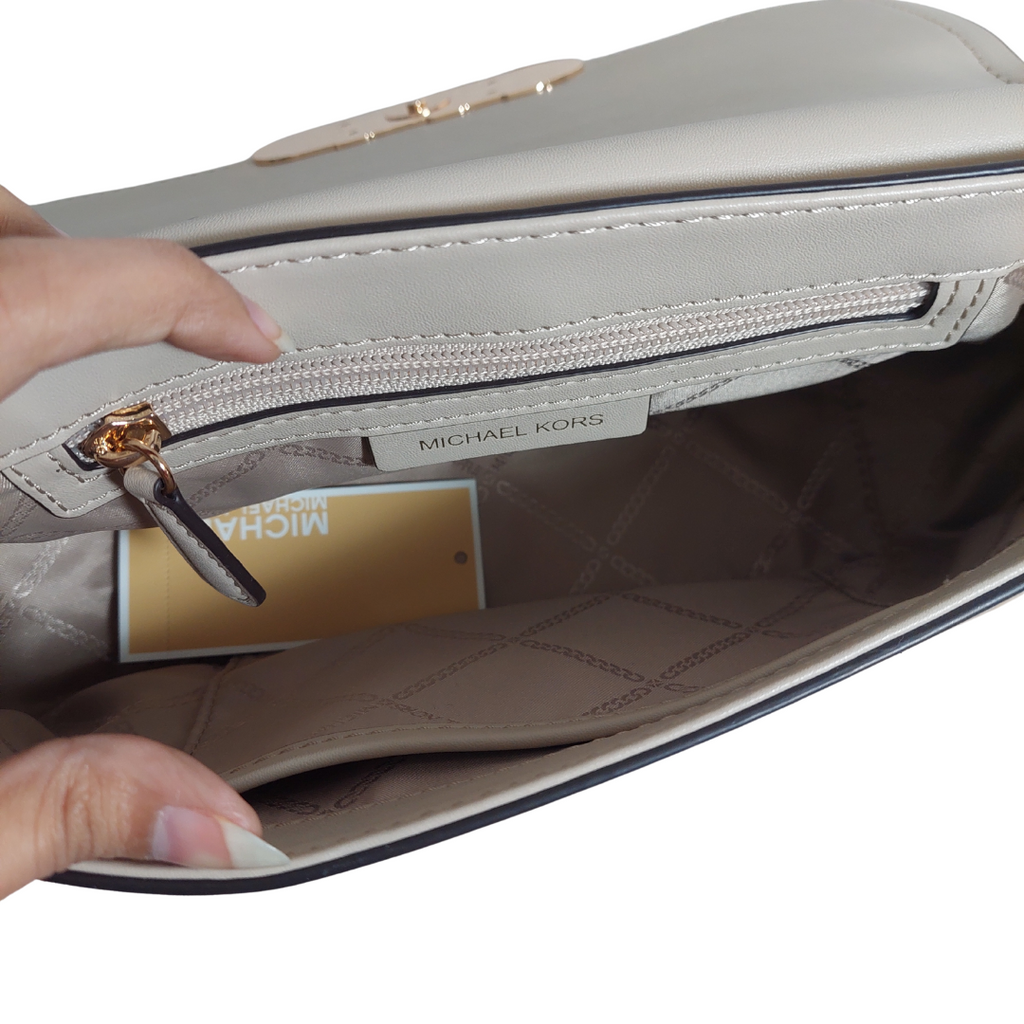 Michael Kors Pale Gold Leather 'Parker' Shoulder Bag | Like New |