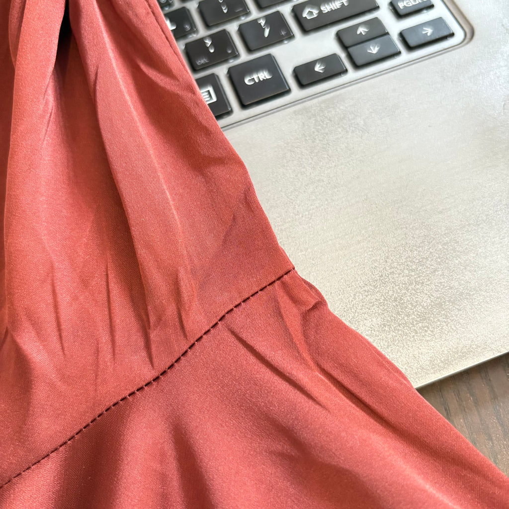 H&M Rust Satin Collared Shirt | Pre Loved |